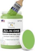 Chalky Chicks 32 Fl Oz Matte Pistachio (Lime Green) Chalk Paint for Furniture Without Sanding - No Prep Furniture Paint No Sanding All in One for Crafts, Wood, Walls, Cabinet, Metal, Dresser
