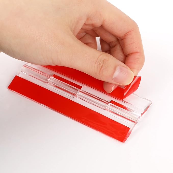 2 Pcs Acrylic Small Plastic Hinges - Continuous Transparent Self-Adhesive Folding Hinge Tools for Cabinet Drawer Furniture Aquarium DIY Crafts Display Stand 100x42 mm