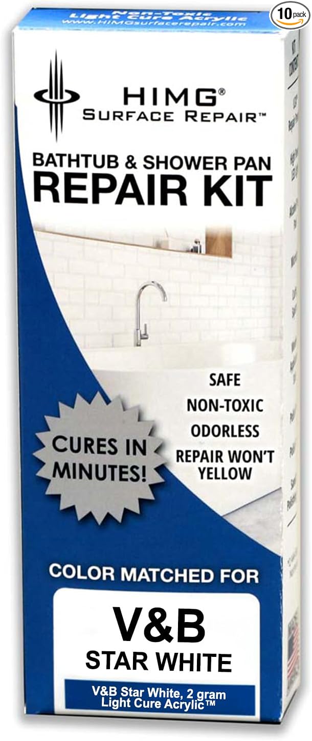 HIMG Bathtub & Shower Pan Repair Kit, Compatible with V&B Star White
