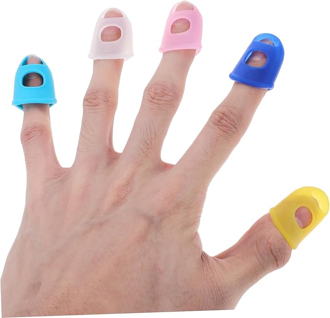 Uonlytech 120 Pcs Silicone Thumb Sucking Stop for Kids Hot Glue Sticks Fingertip Protectors Toe Protectors Wax Child Guitar Silicone Covers Protection Cap Man
