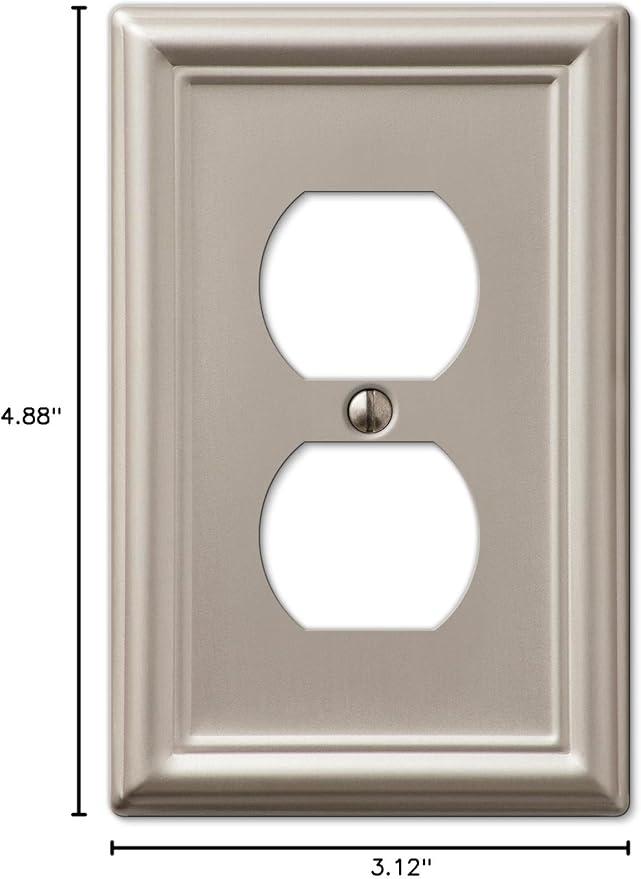 Amerelle 149DBN Chelsea Wallplate, 1 Duplex, Brushed Nickel
