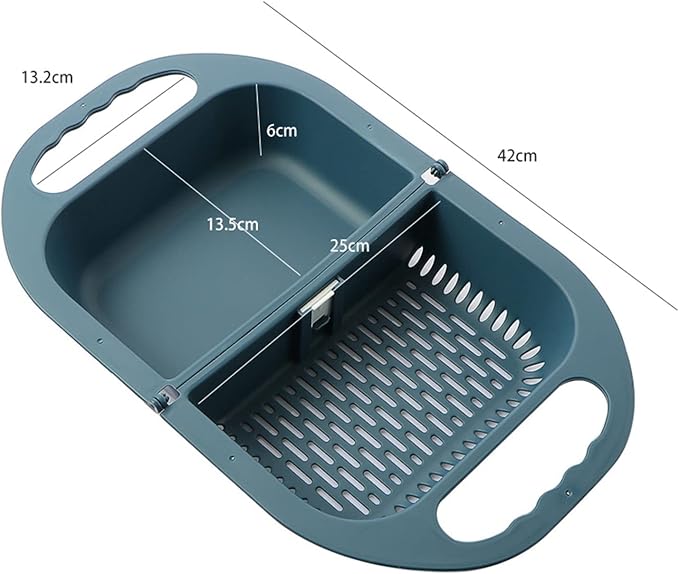 Draining rack Folding Drain Basket Leaking Fruit Box Vegetable Container Drain Rack Sink with Handle Storage Baskets Tools Kitchen Accessories Sink Strainer Basket(B)