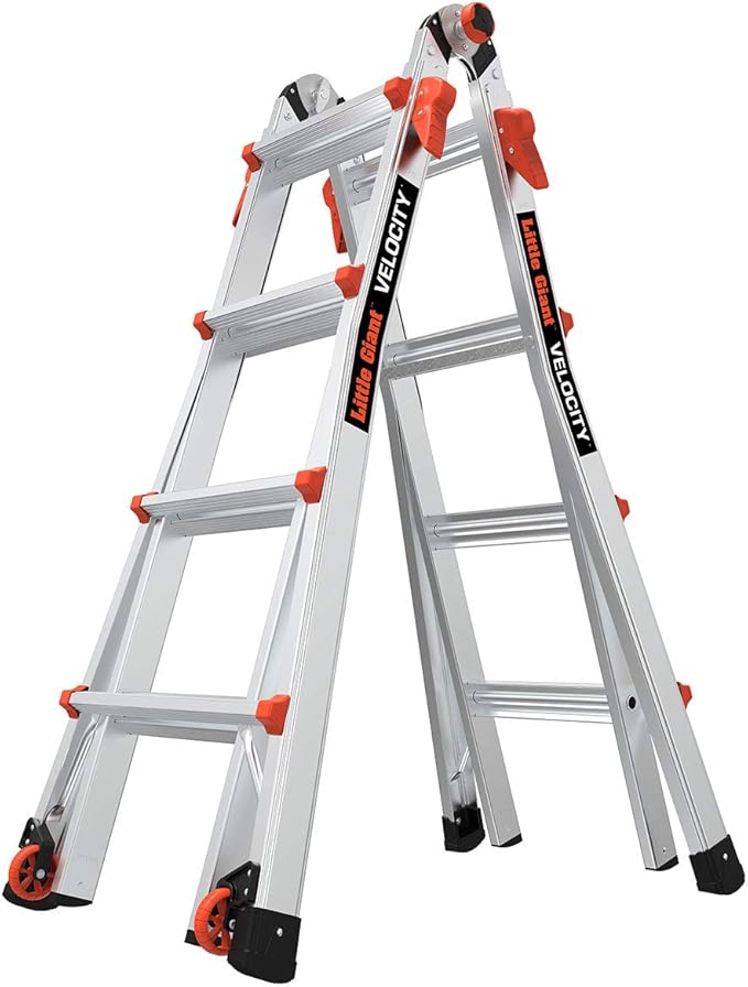 Little Giant Ladders Velocity (17 Ft) Multi-Position Ladder Bundle with Wing Span/Wall Standoff Ladder Accessory