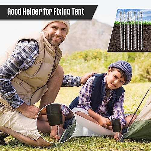 Nuenen 500 Pack 6 Inch Spiral Metal Landscape Spikes Artificial Turf Stakes Galvanized Grass Nails Heavy Duty Landscape Edging Anchoring Spikes for Artificial Turf Weed Barriers Paver Carpentry Tent