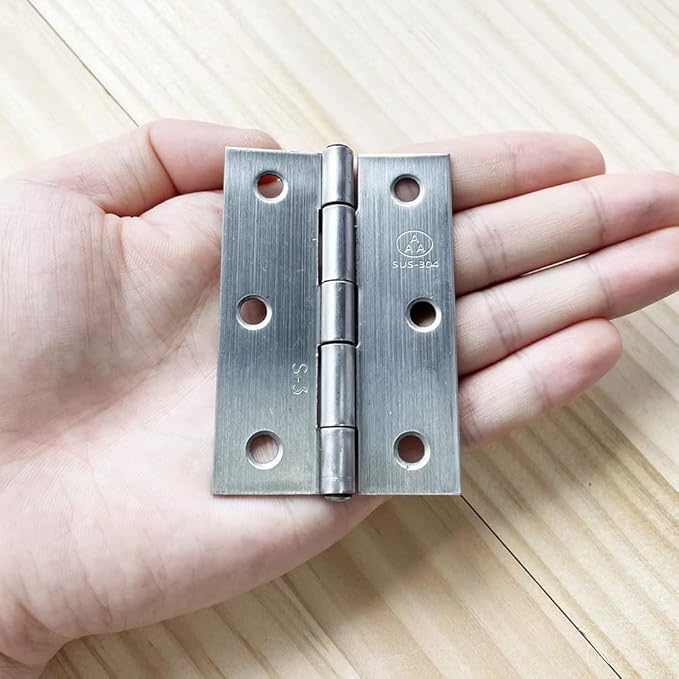 4pcs 304 Stainless Steel 3-inch Folding Butt Hinges Home Furniture Hardware Door Hinges for Door Case Lid Wooden Box Chest (75mm x 50mm x 1.5mm)