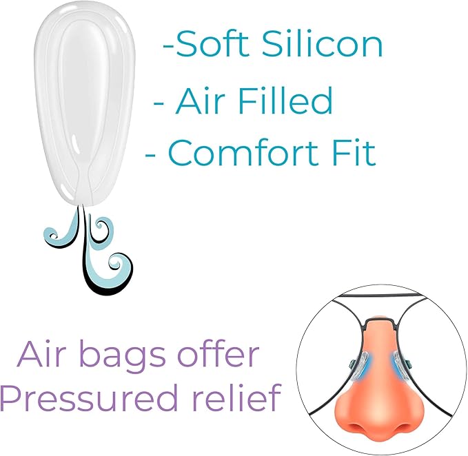GMS Optical Air Bag Screw-in Silicone Nose Pads for Glasses, Sunglasses, and Eye-wear - 10 Pair (11mm)