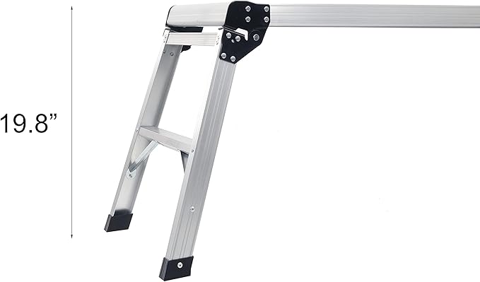LEADALLWAY Work Platform Aluminum 30"x12"x20" Step Ladder Heavy Duty Foldable Aluminum Platform 330 Lbs Capacity