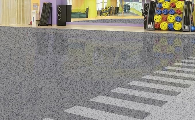 Epoxy Colored Sand Floor Paint, High-Gloss Self-Leveling Epoxy Coating for Interior & Exterior Surfaces, Wear-Resistant & Non-Slip Marble Effect Finish, 35oz (1KG), Sesame Gray