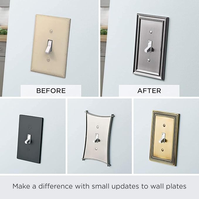 Franklin Brass Architectural (1-Pack) Single Switch/Duplex Combo Matte Black 2-Gang Combination Wall Plate Electrical Outlet Covers 64213