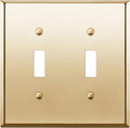 ENERLITES Toggle Light Switch Metal Wall Plate, Stainless Steel 201, Corrosion Resistant, Size 2-Gang 4.50" x 4.57", 7712-PB, Polished Brass, Gold