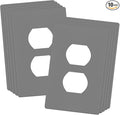 ENERLITES SI8821-GY Duplex Outlet Receptacle Cover, Screwless Wall Plate, Standard Size, 1-Gang 4.68" x 2.93", Unbreakable Polycarbonate Thermoplastic, UL Listed, SI8821-GY-10PCS, Gray, 10 Pack