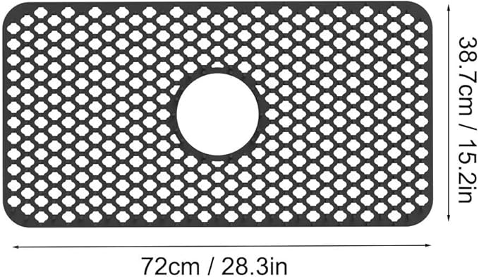 Kitchen Sink Mat 28 x 15in Silicone Sink Mat Non Slip Sink Protector for Farmhouse Kitchen Black