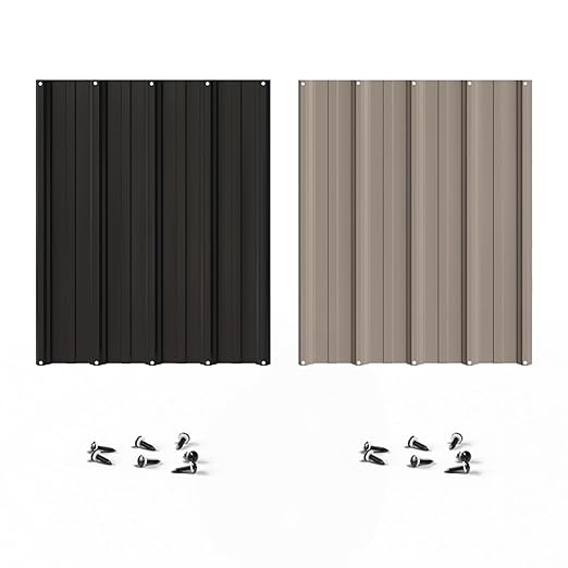 GDPFN Metal Roofing Sample – 2pcs Black & Warm Grey Color Sample Only (Not for Roof Use), Corrugated Panel Material Test for Color Match & Quality Check