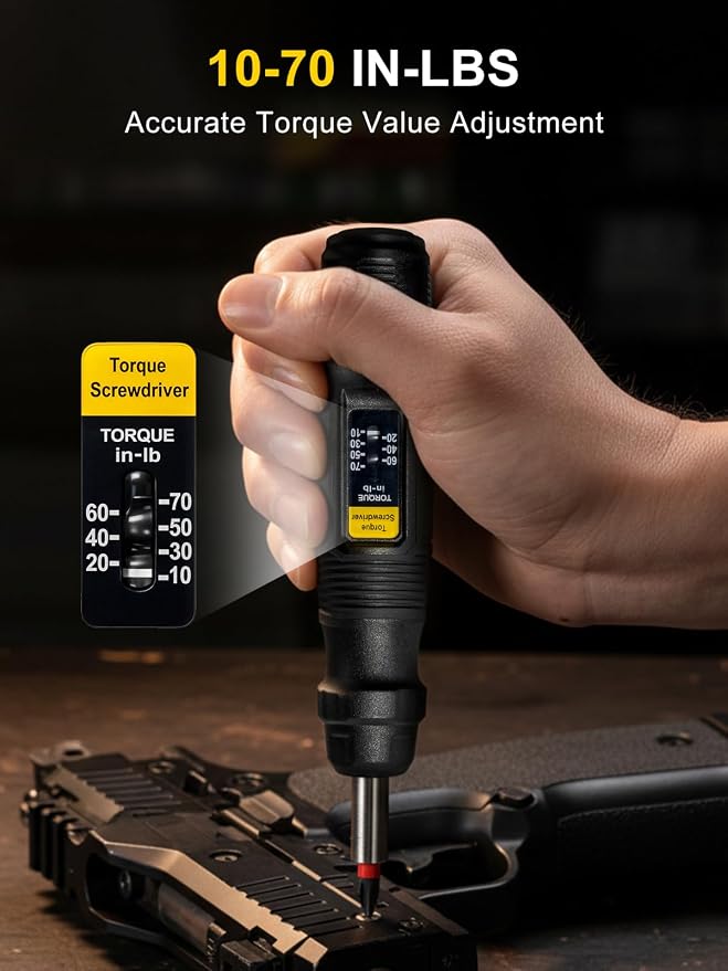 GROWNEER 1/4'' Drive Torque Wrench Screwdriver, 10-70 In-lb Inch Pound Torque Screwdriver Electrician Kit with Sockets & S2 Bits, 50 In 1 Set for Electronics Maintenance Bike Repair Mounting