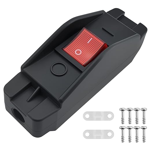 16A 220V Inline Cord Switch, On/Off Rocker Appliance Switch with LED Light, Waterproof Inline for High Power Lamps, Industrial Equipment & Home Appliances