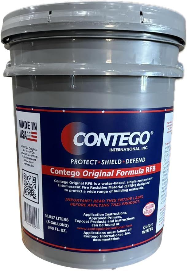 Original Formula Intumescent Fire Resistant Coating (5 gallons) for Home Garages, Nurseries, Bedrooms & Kitchens. No VOCs. Restricts Fire Movement, Reduces Smoke, White