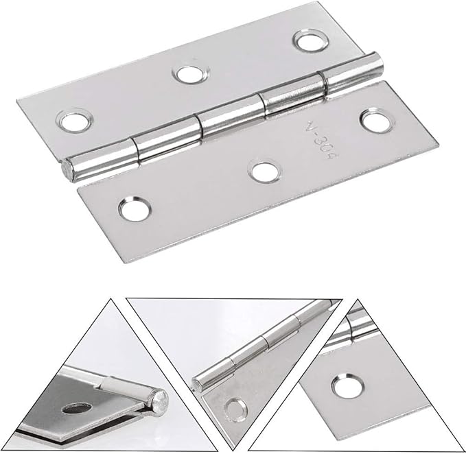 FOCCTS 18 Pack Folding Door Hinges, 2 x 3 inch Stainless Steel Square Butt Hinges for Home Furniture Hardware Closet Door with Enough Screw