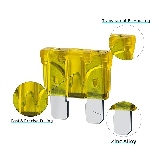 20 Amp Fuses Stanbdard Fuses 20Pcs, 20A Car Fuse Blade for Automotive, Truck, Boat, Motorcycle, SUV