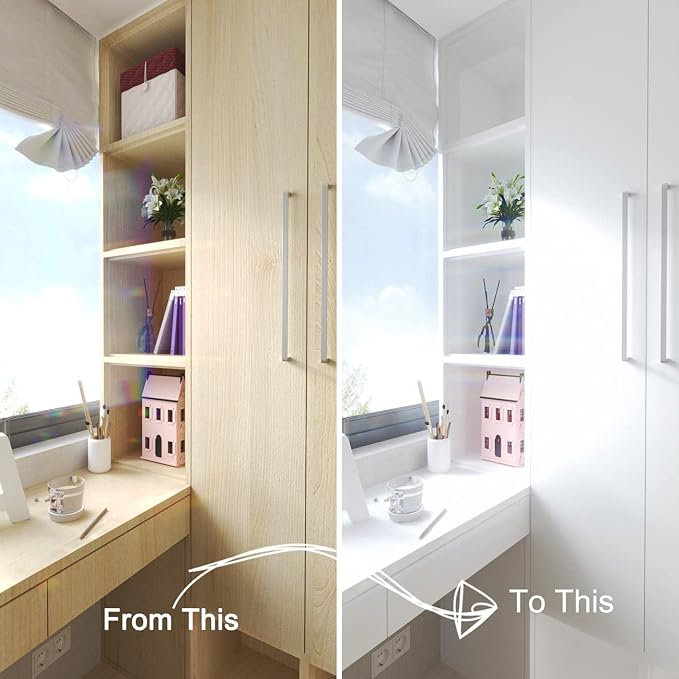200"x12" Contact Paper White Contact Paper for Cabinets Peel and Stick White Wallpaper for Walls Removable Vinyl Matte White Contact Paper Waterproof Solid White Wallpaper Self Adhesive