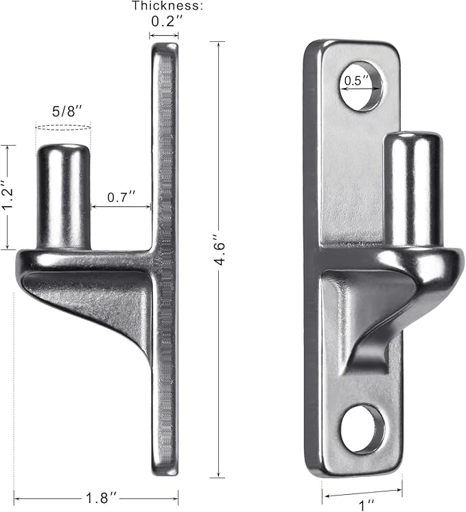 Insaga Cast Gate Hinges 304 Stainless Steel Heavy Duty 4 Pack, One-Piece Non-Welded Wall Mount with 5/8" Pin for Gates Fences Barn Chain Link Gate