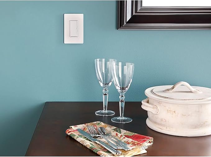 Lutron Claro Light_Switch Cover Plate-Gang Wallplate, for Decorator Light Switches, Screwless Switch Plate Cover, Gloss, CW-1-LA, Light_Almond (Pack of 2)
