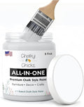 Chalky Chicks 8 Fl Oz Matte CottonTail (White) Chalk Paint for Furniture Without Sanding - No Prep Furniture Paint No Sanding All in One for Crafts, Wood, Walls, Cabinet, Metal, Dresser, Farmhouse