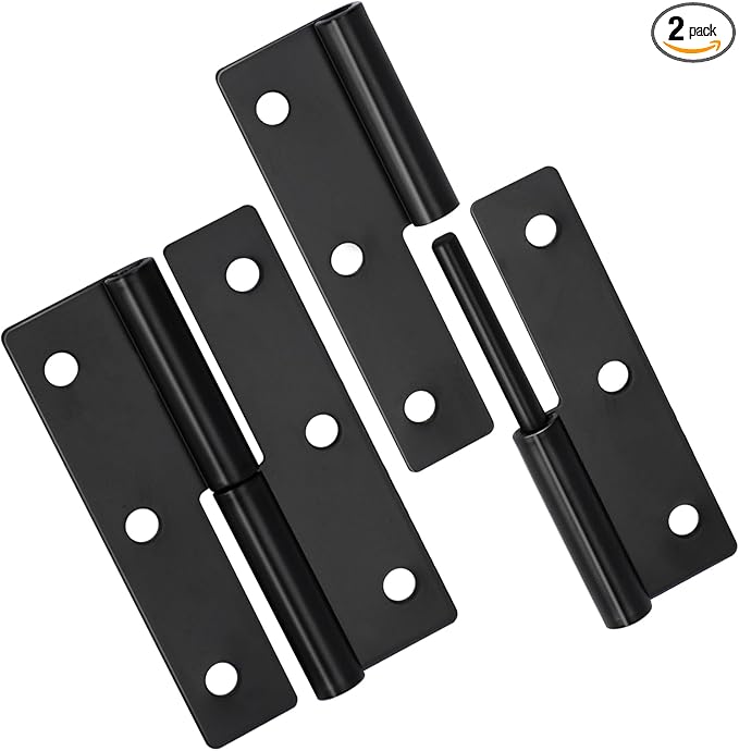2 PCS Black Lift Off Hinge 2.5Inch Stainless Steel Detachable Small Lift Off Hinges Right Handed Slip Joint Flag Hinges Rising Butt Cabinet Door Hinges