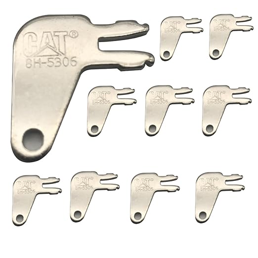 Ignition Keys, 10 Pack 8H5306 Master Disconnect Key for Caterpillar CAT Equipment Battery Disconnect and Older Ignitions