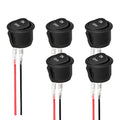 TWTADE 5PCS 12V Rocker Switch ON/Off Latching Round Toggle Switch SPST 2Pin with Wires 6A/250V 10A/125V AC for Automotive Boat etc