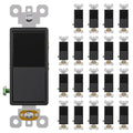 AIDA 4 Way Decorative Light Switch, 15Amp, 120/277 Volt, AC Decorator Rocker Wall Switch Replacement, Self-Grounding, Residential and Commercial Grade, UL Listed (10 Pack, Glossy Black)