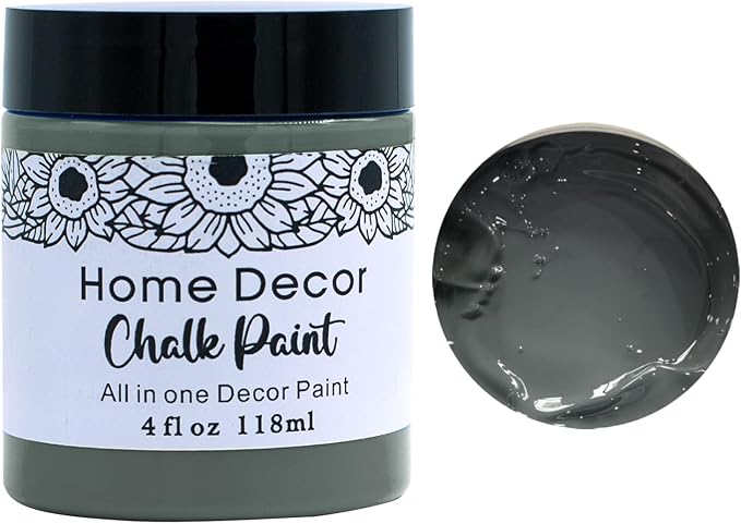 DGAGA 4OZ Dark Grey Furniture Paint Cream Matte Finish Wood Cabinet Sea Blue Chalk Paste Odorless No Sanding DIY Home Decor Chalk Paint For Wooden Furniture, Crafts, Table, Chair