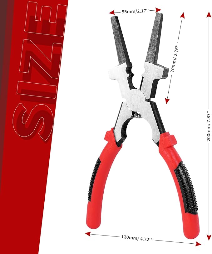 8"MIG Welding Pliers, Multi-functional Carbon Steel MIG Welding Pliers with Insulated Handle, Long Nose Wire Cutting Tools - Reliable and Durable (1Pack)