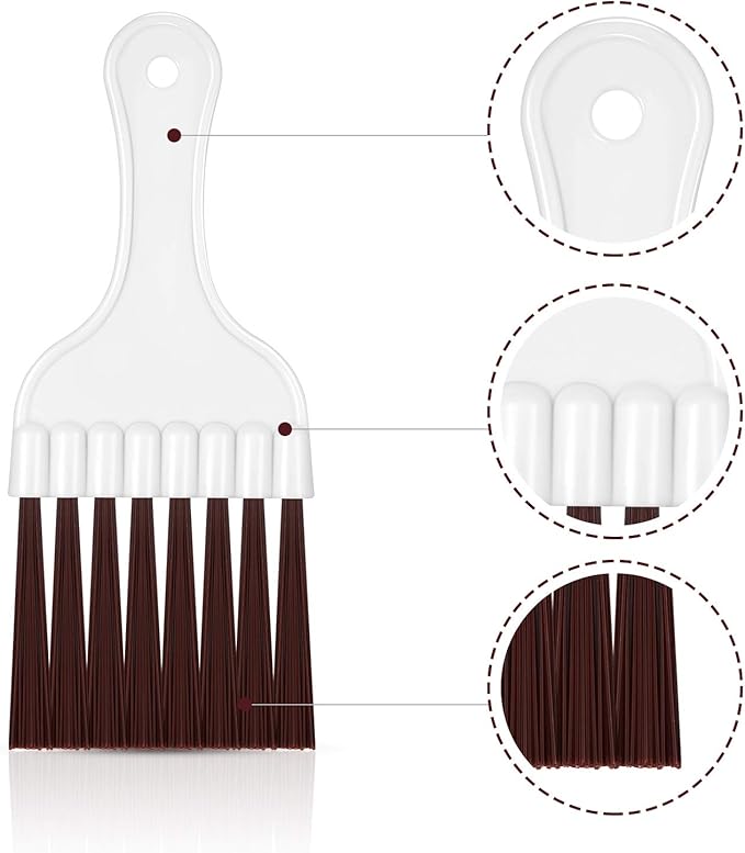 Boao 4 Packs Coil Brush Air Conditioner Condenser Refrigerator Cleaning HVAC Coil Cleaner Small Plastic Whisk Brush (Brown)