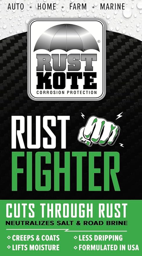 RustKote - Rust Kote - Rust Fighter - 1 Gallon, Corrosion Protection, Salt Neutralizer, Lifts Moisture, Creeps & Coats While Protecting Metal from Rust. Use on Cars, Machinery, Bicyles, Equipment