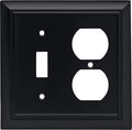 Franklin Brass Architectural (1-Pack) Single Switch/Duplex Combo Matte Black 2-Gang Combination Wall Plate Electrical Outlet Covers 64213