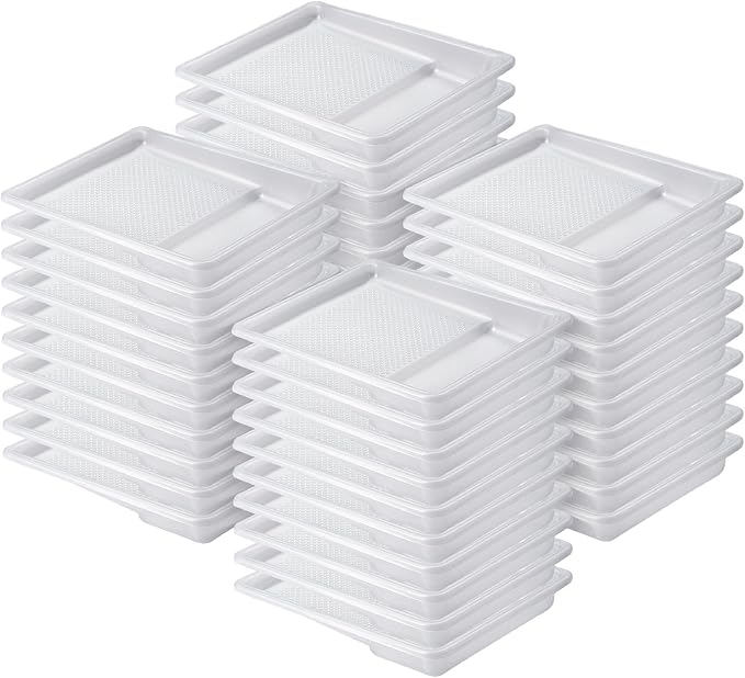 Bates- Paint Tray Liner, 9 Inch, 40 pcs, White Paint Pans Trays, Paint Pan Liners