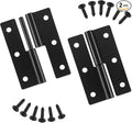2 Pcs Lift Off Hinge Cabinet Door Hinges Black Butt Hinge 2.4 Inch Right Handed Slip Joint Flag Hinges for Cabinet Doors