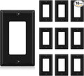 AIDA 1-Gang Standard Light Switch Cover Plate, Decorative Outlet Covers, Glossy Black, 10-Pack Unbreakable Polycarbonate Wall Plates for Decorator Device, UL Listed, 4.5" H x 2.75" L