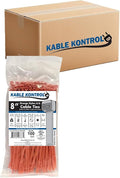 Kable Kontrol Cable Zip Ties, 8 Inch, 10000 Pcs, 50lbs Test, Orange | Nylon Plastic, Self Locking, UL Listed, Indoor Use