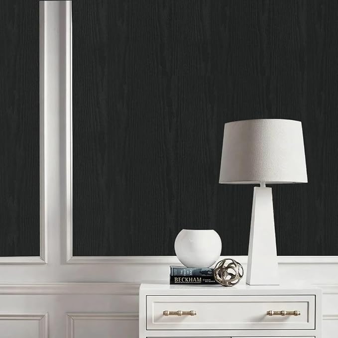 Arthome Peel and Stick Contact Paper Black Wood Wallpaper Self-Adhesive & Removable Vinyl Wall Paper for Countertop Furniture Kitchen, Easy to Clean, (33" x 120")