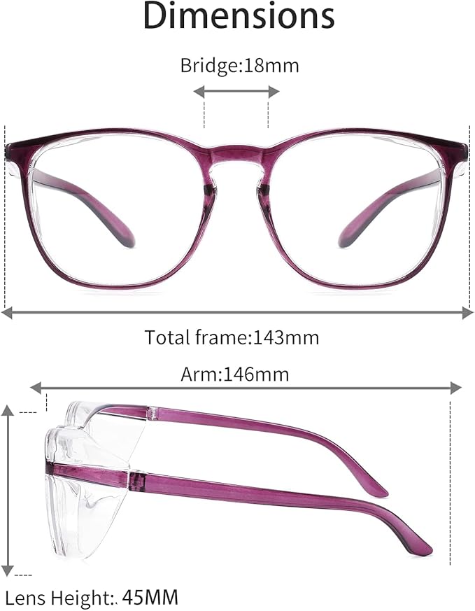 SQIMZAR Safety Glasses Goggles For Women Nurses Protective Eyewear,Anti Fog Safety Goggles