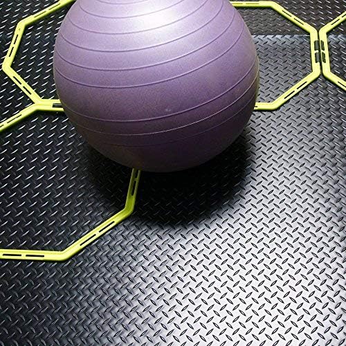Rubber-Cal Diamond-Plate Rubber Flooring Roll - 3 mm x 4 ft x 2.5 ft Roll - Black