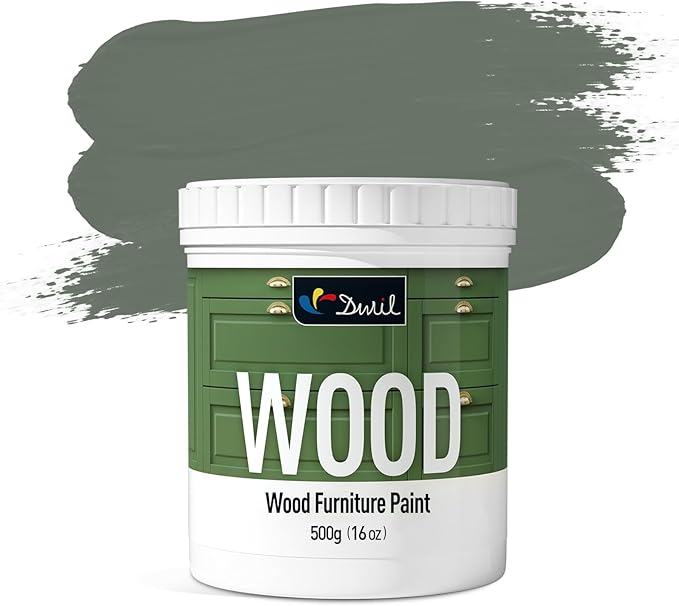 DWIL Matte Finish Furniture Paint - 16 Oz Wood Paint for Cabinets, Doors, Tables, and Dressers Refinishing - Water-Based, Non-Toxic & Odorless, Easy to Apply(Cardamom Green)-Without Tools