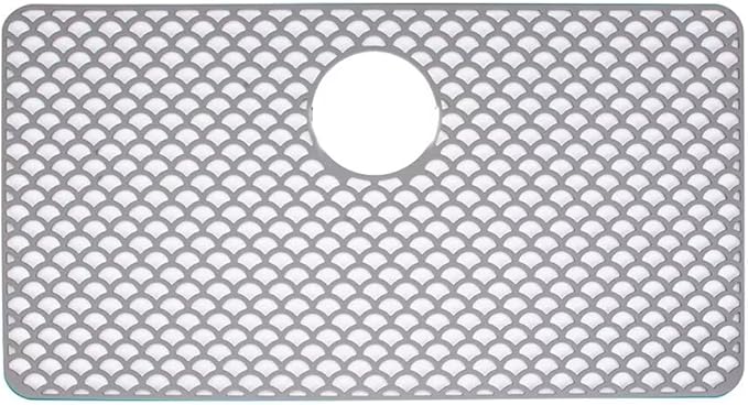 Kitchen Sink Mat 28.3 x 15.2in Silicone Sink Mat Non Slip Sink Protector for Farmhouse Kitchen Grey A