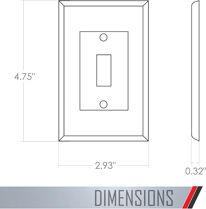 TayMac MW2570W Masque 1-Gang Decorator Style Toggle Switch Cover-Up Wall Plate, 5-Pack, White