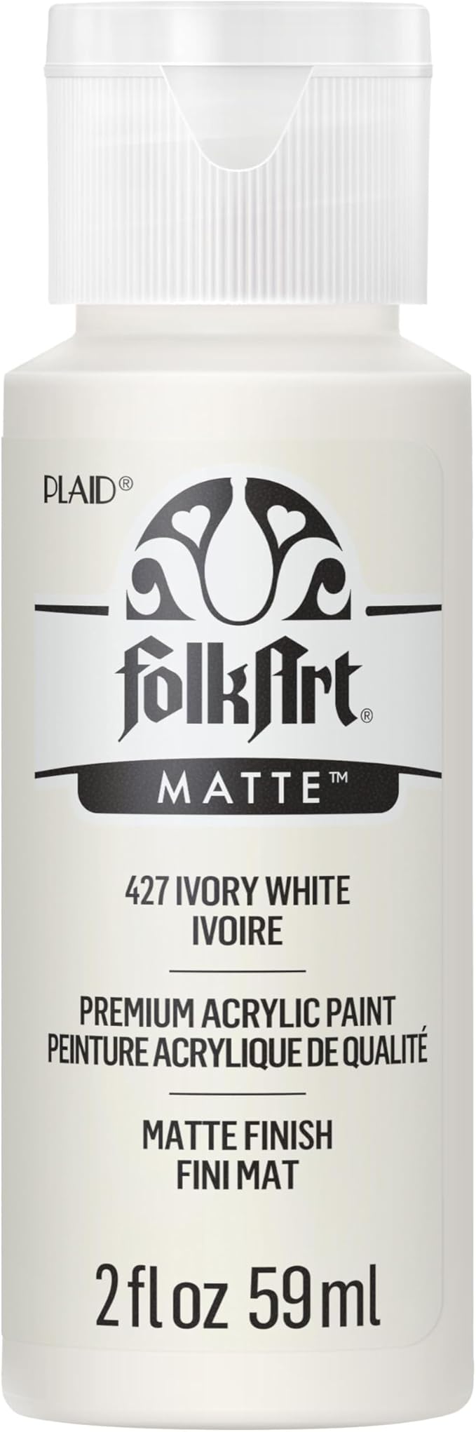 FolkArt Acrylic Paint in Assorted Colors (2 oz), 427, Ivory White