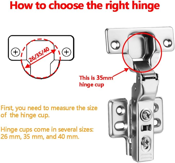 40pcs Half Overlay Cabinet Hinge Frameless Concealed Door Hinges European Soft Closing Four-Hole Mounting Plate Hinges Nickel Plated Finish