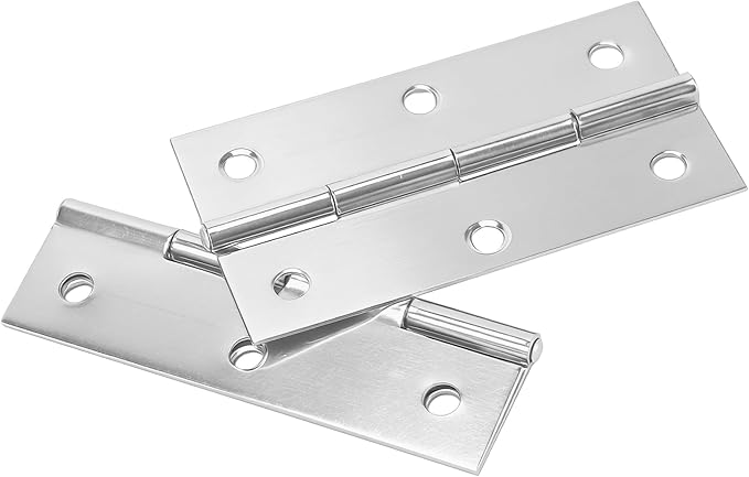 40 Pack 2.6 x 1.45 Inch Folding Hinges, Stainless Steel Cabinet Butt Hinges for Furniture, Drawer, Door, Silver