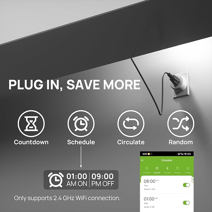 TURBRO 36W UV Sanitizer Lamp with Smart Plug, ETL&CARB Listed, Ozone Free Ultraviolet Light with Timer Outlet, Air Purifier for HVAC Units and Ducted Systems, WiFi Control, Direct Plug-In 120V, UV36PW