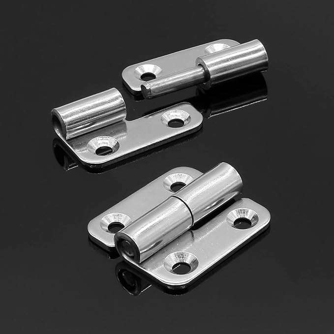 Bonsicoky 6 Pcs Stainless Steel Left Lift-Off Hinges, 1.5 Inch Detachable Slip Joint Small Flag Hinges with Screws